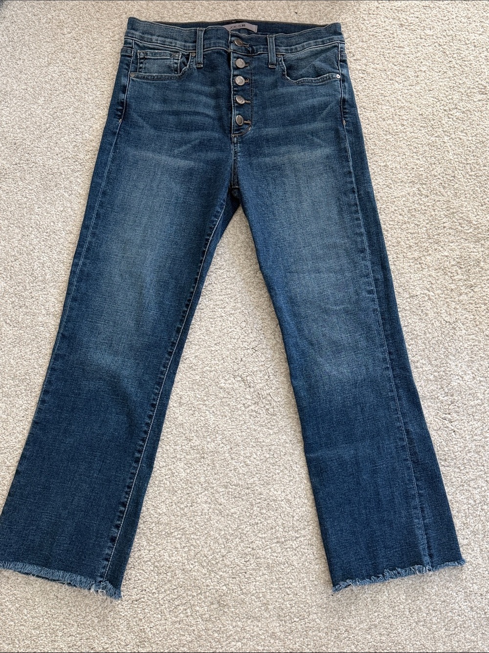 Women's Dark Blue High-Rise Button-Fly Jeans
